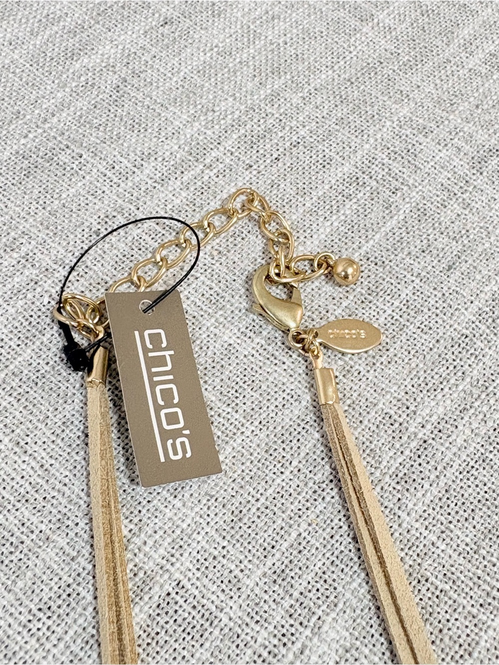 Chico's Coral, Peach and Gold Layered Pendant Necklace - Picture 4 of 9